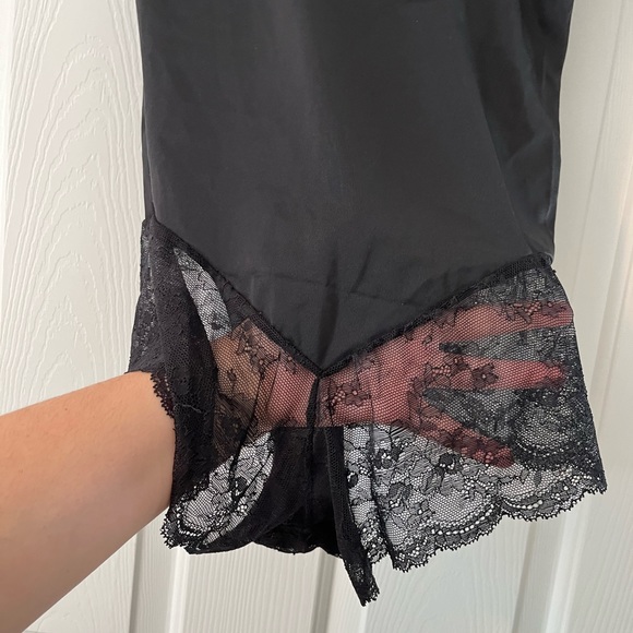 Body Beautiful Black Satin Lace Bodysuit - Picture 9 of 10